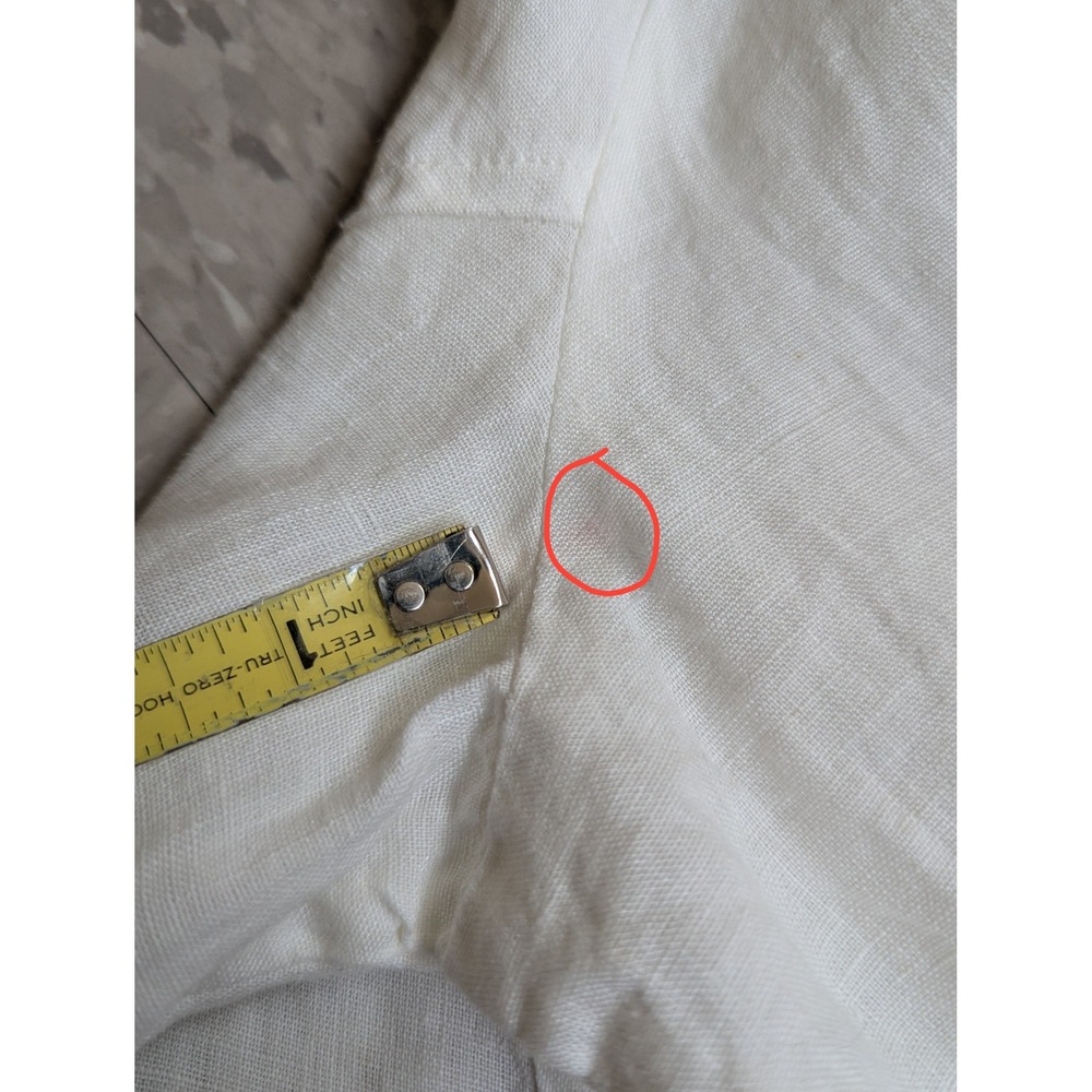 FLAX White Linen Boyfriend Blazer Milk S Minimalist Lagenlook Resortwear NWT - Picture 6 of 13